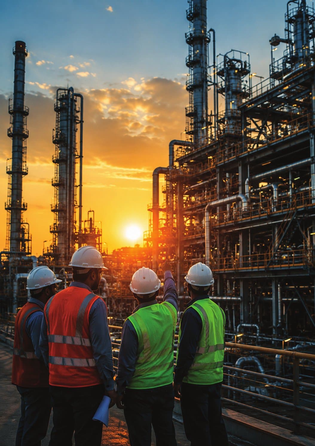 Industrial refinery at dusk